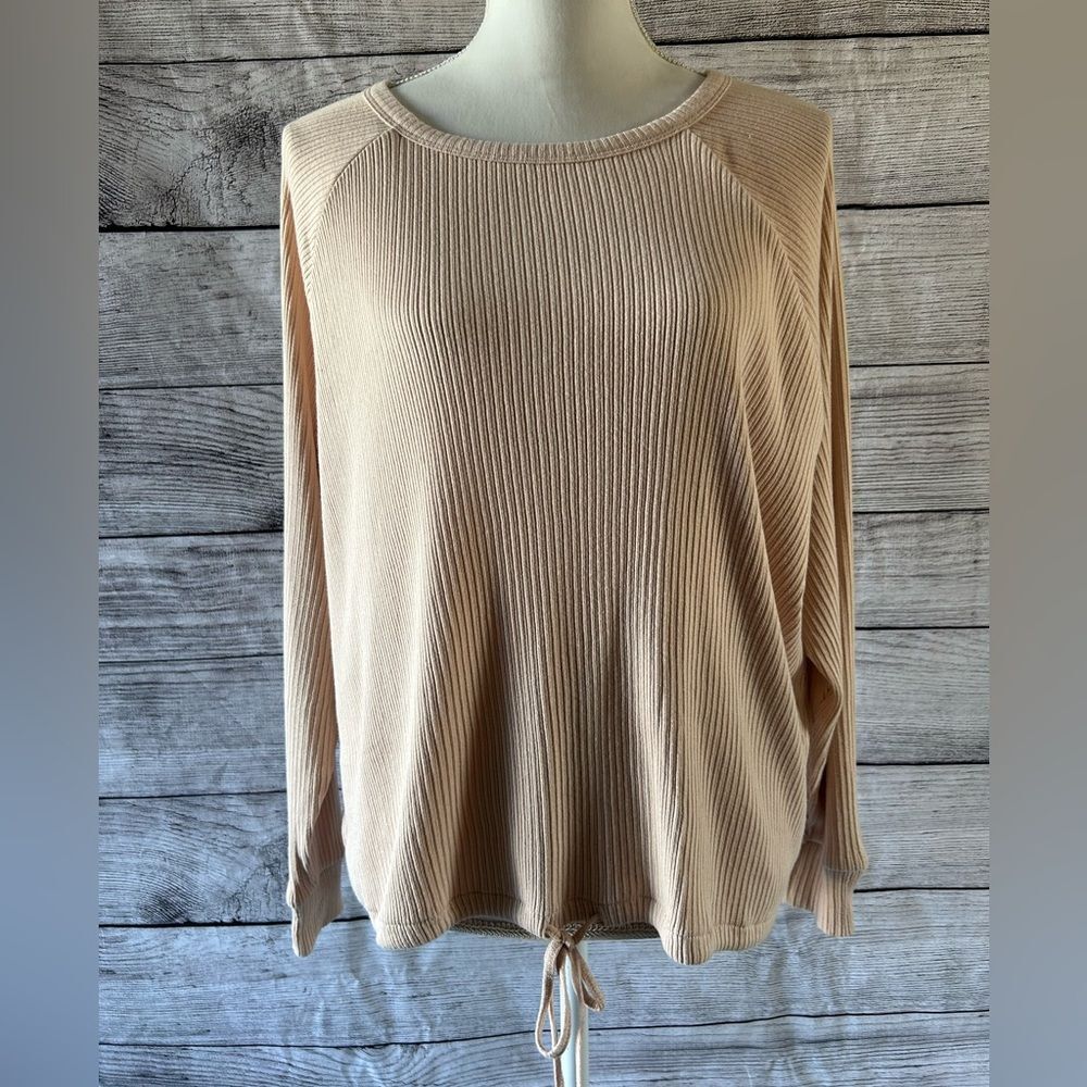 Madewell lounge ribbed tie cinch bottom top size medium